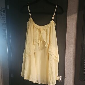 Fashion Nova Light Yellow Ruffled Mini Dress